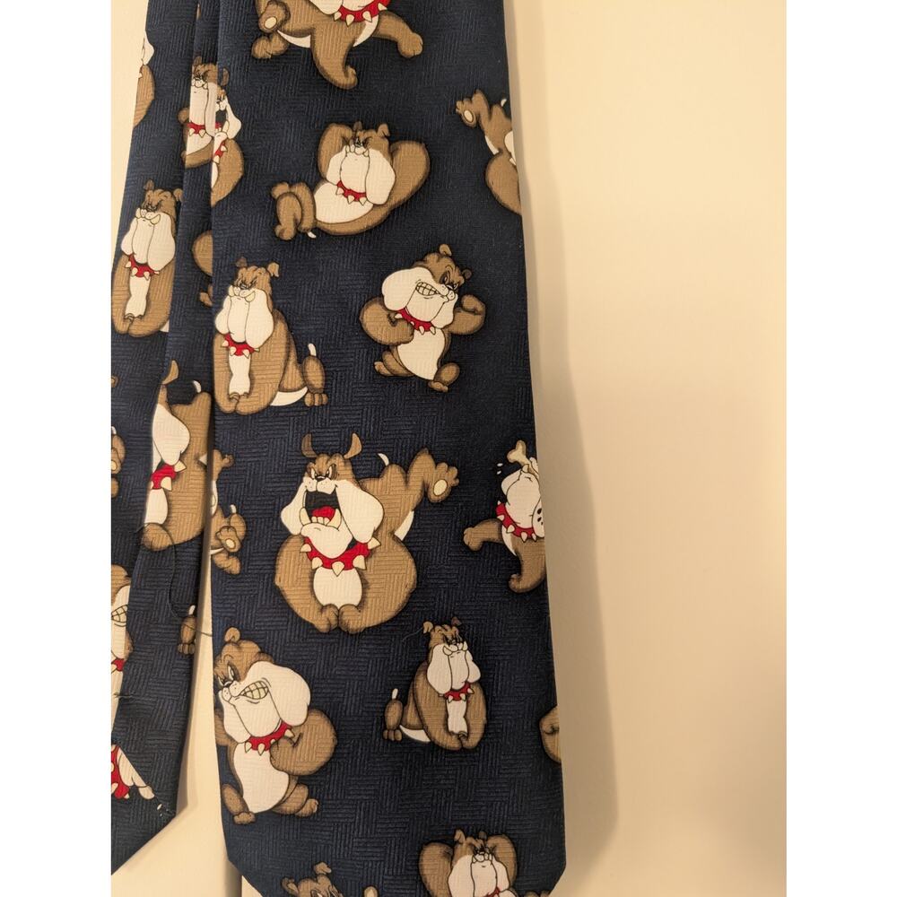 Roberto Cellini Men's Blue Bulldog Handmade Neck Tie